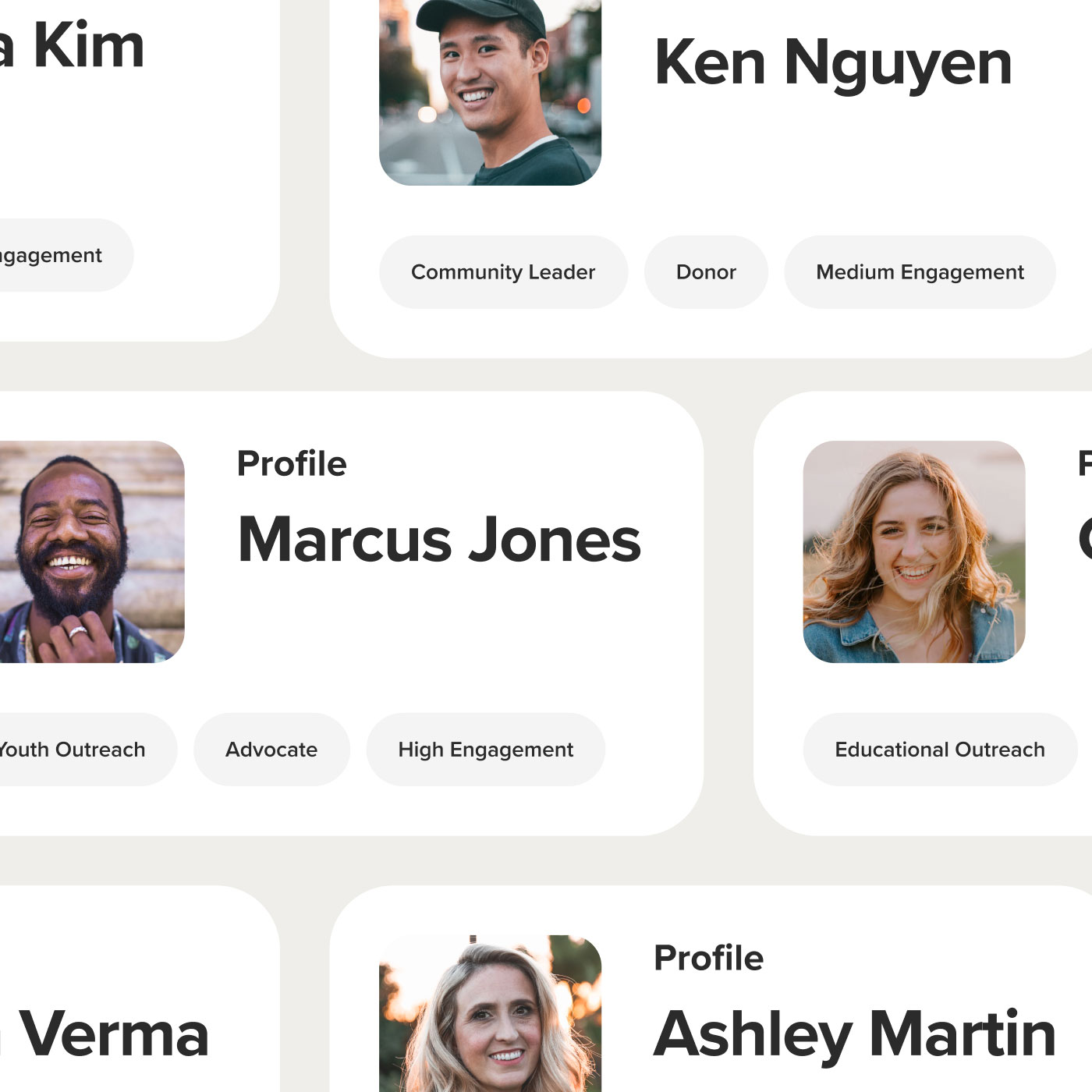 Donor profiles in Cakemail.