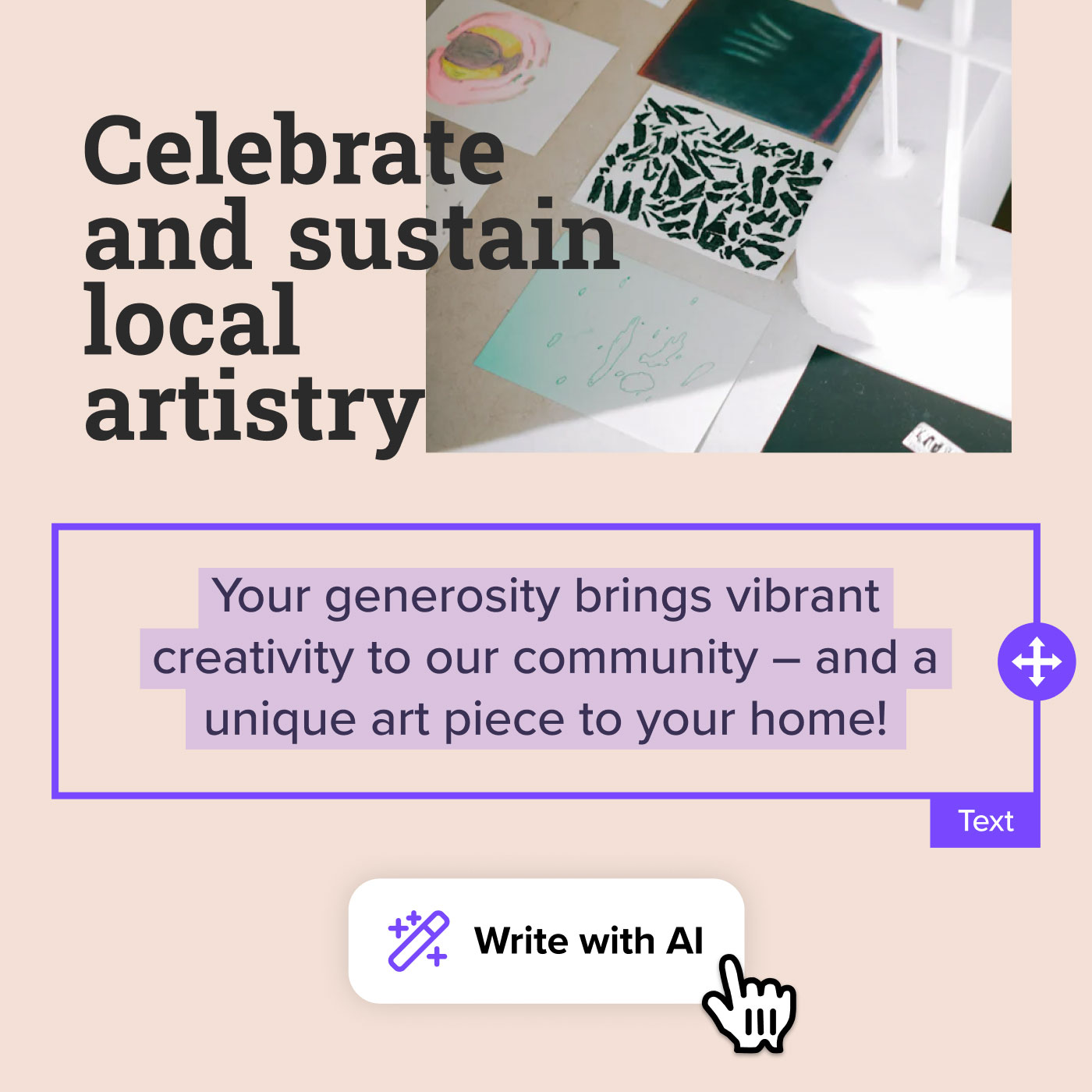 The AI writing tool in the editor.