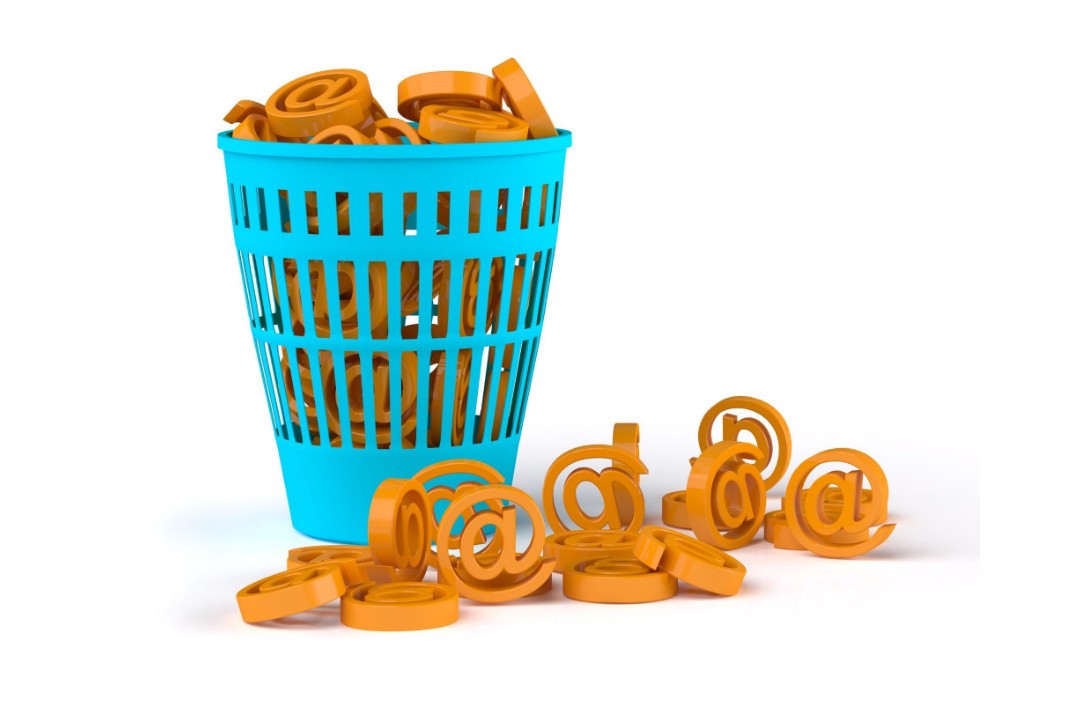 Emails in a bin