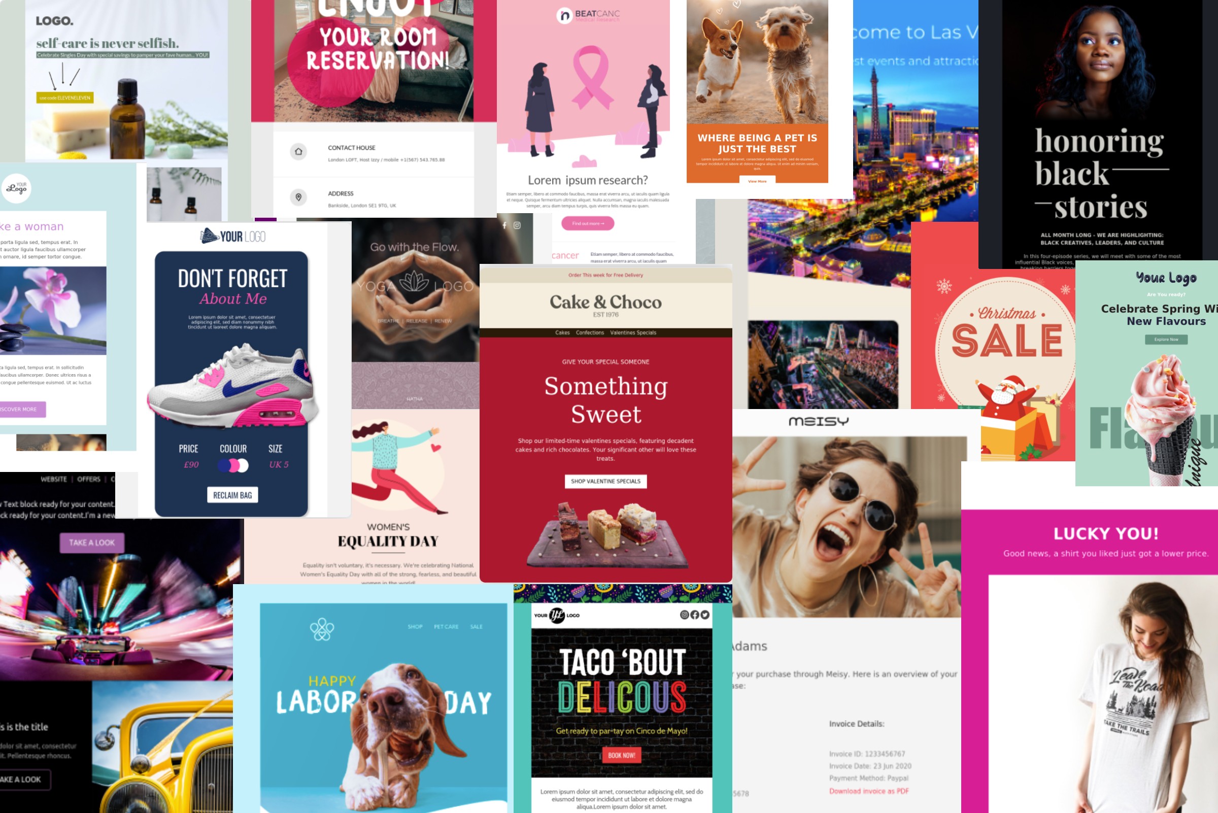 Some of Cakemail's new templates