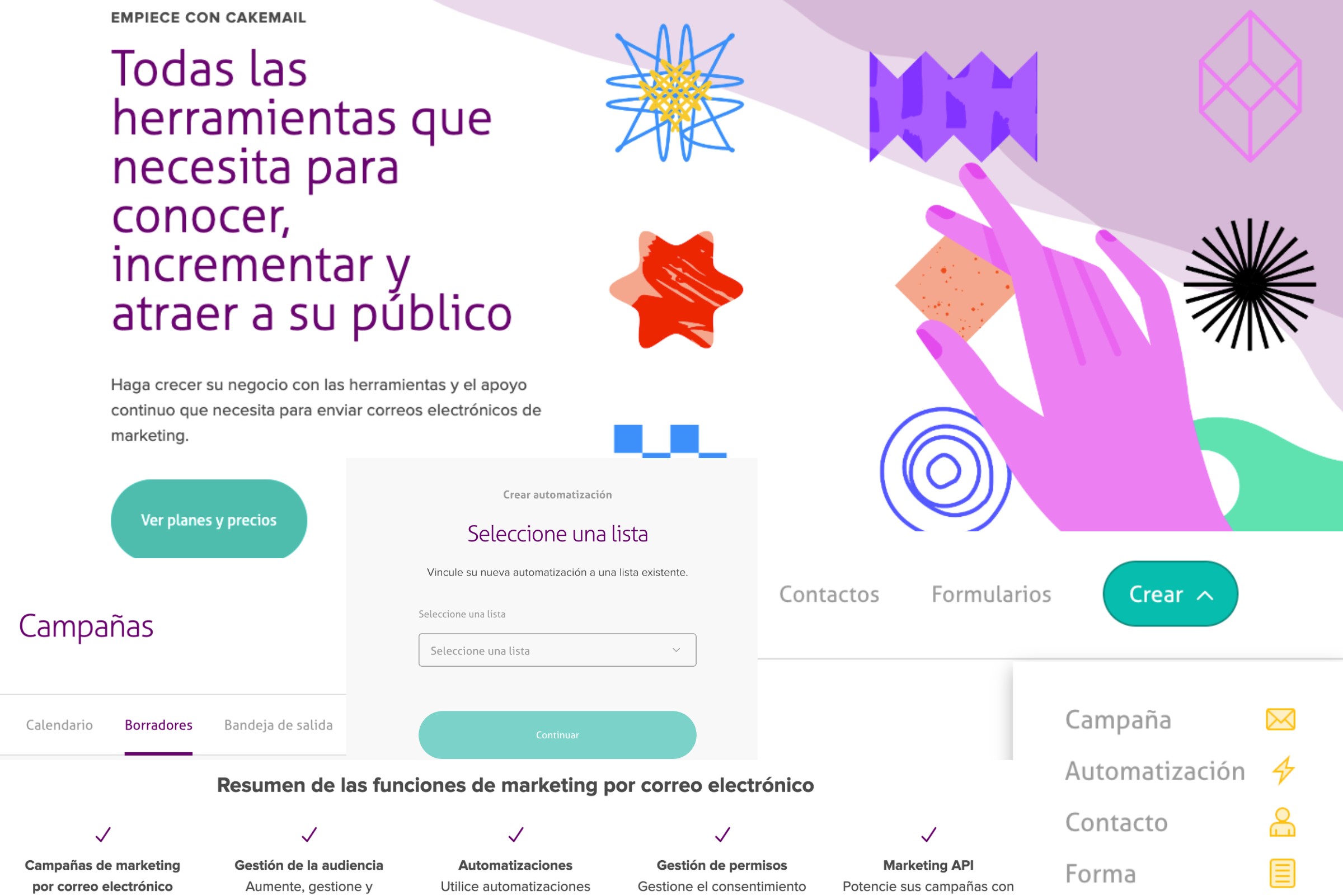 Cakemail es un aplicación de marketing por correo electrónico disponible en español 
