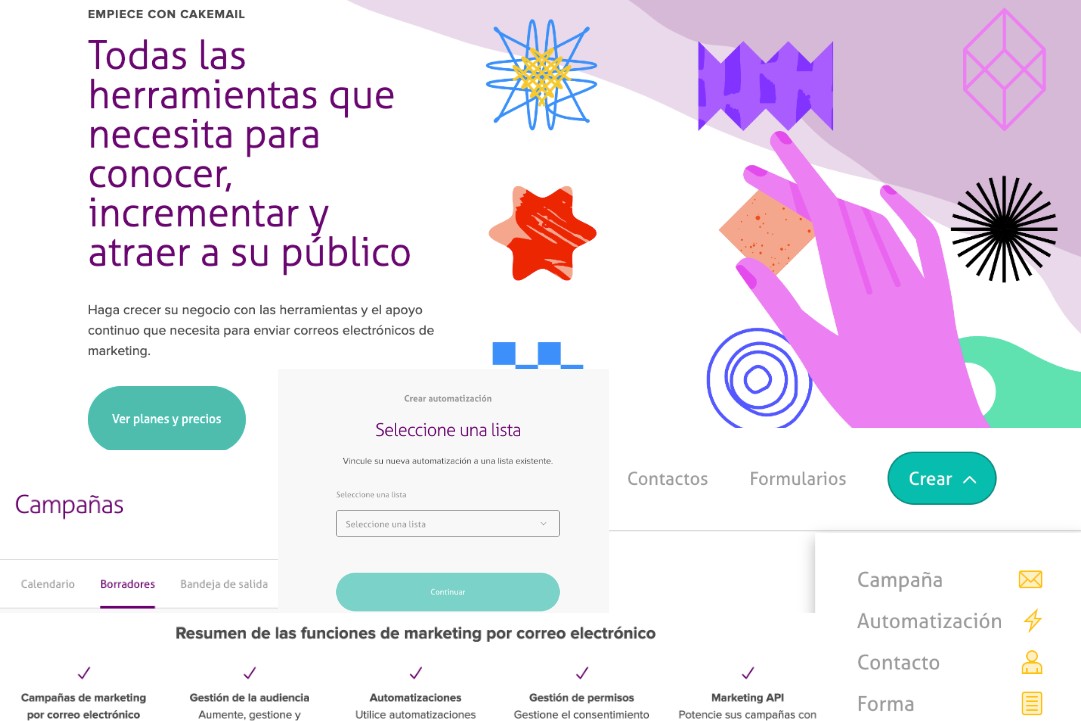 Cakemail es un aplicación de marketing por correo electrónico disponible en español 