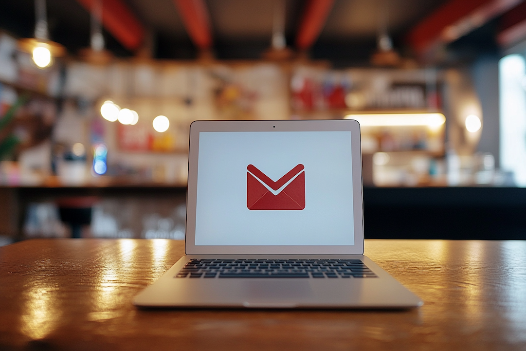Red envelope on e computer screen