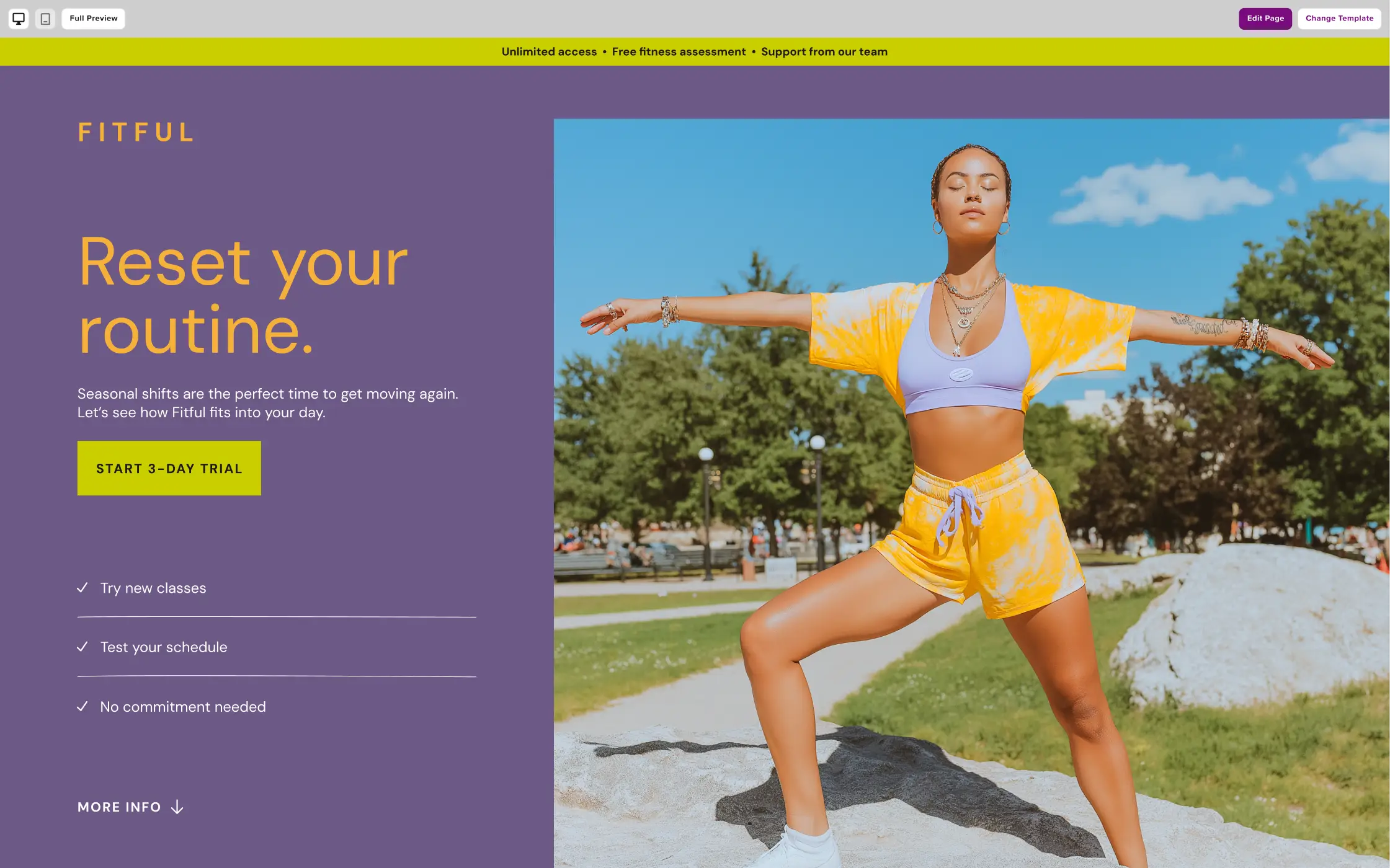 A landing page built in Cakemail.
