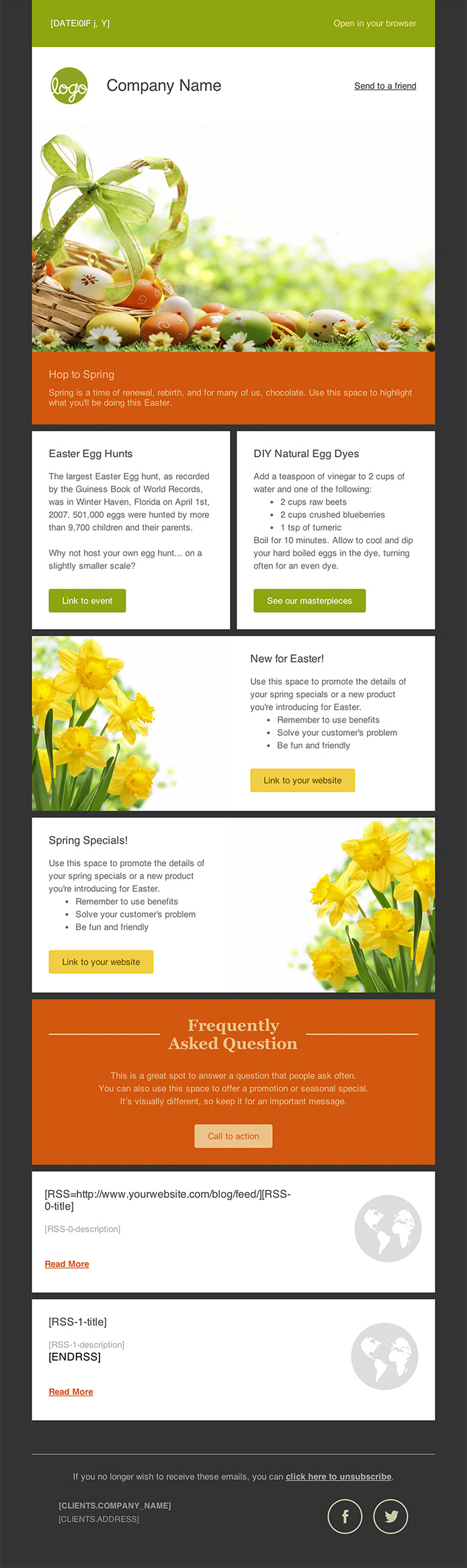 seasonal newsletter free email templates cakemail